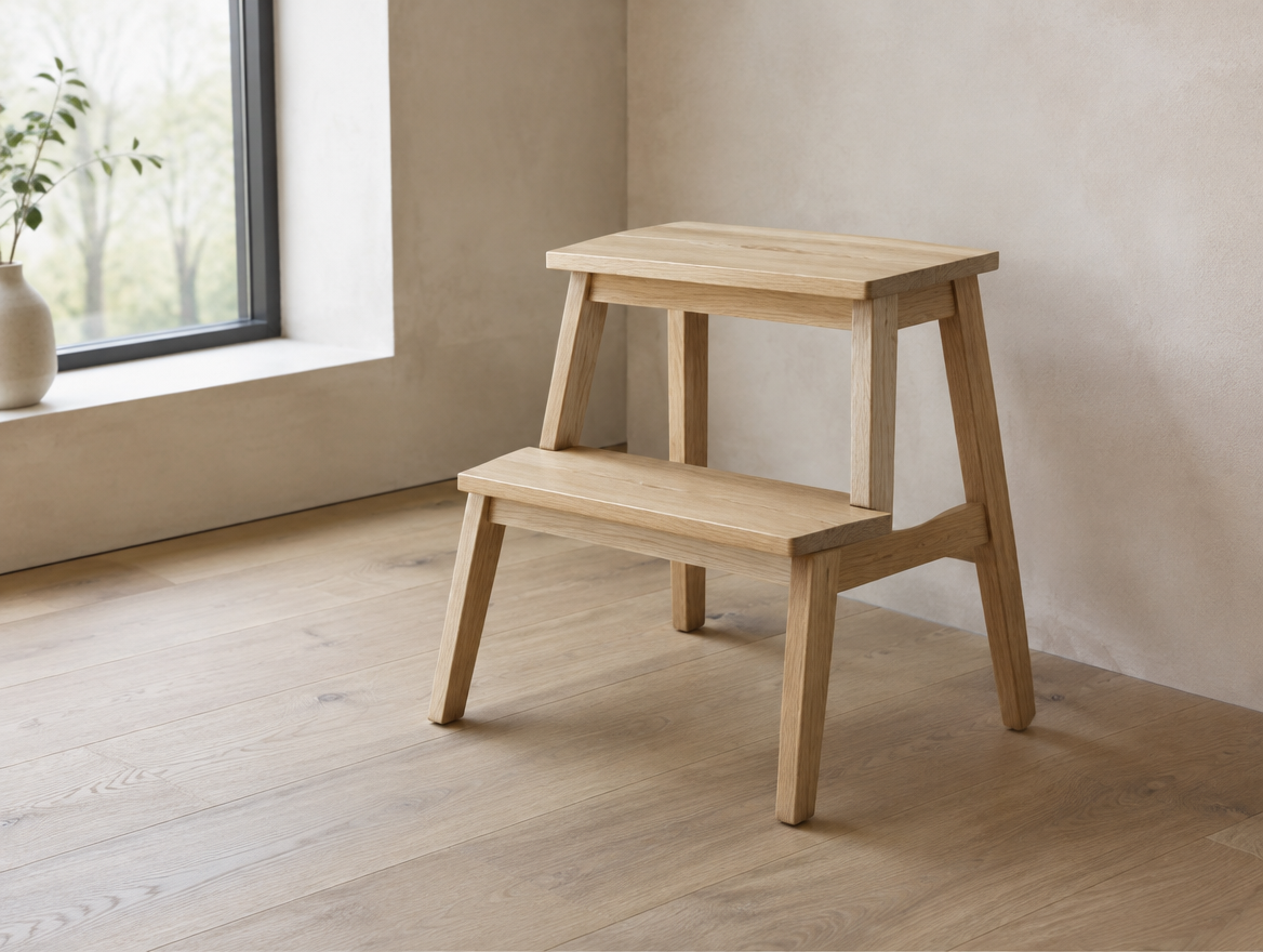 Two-Step Wooden Stool