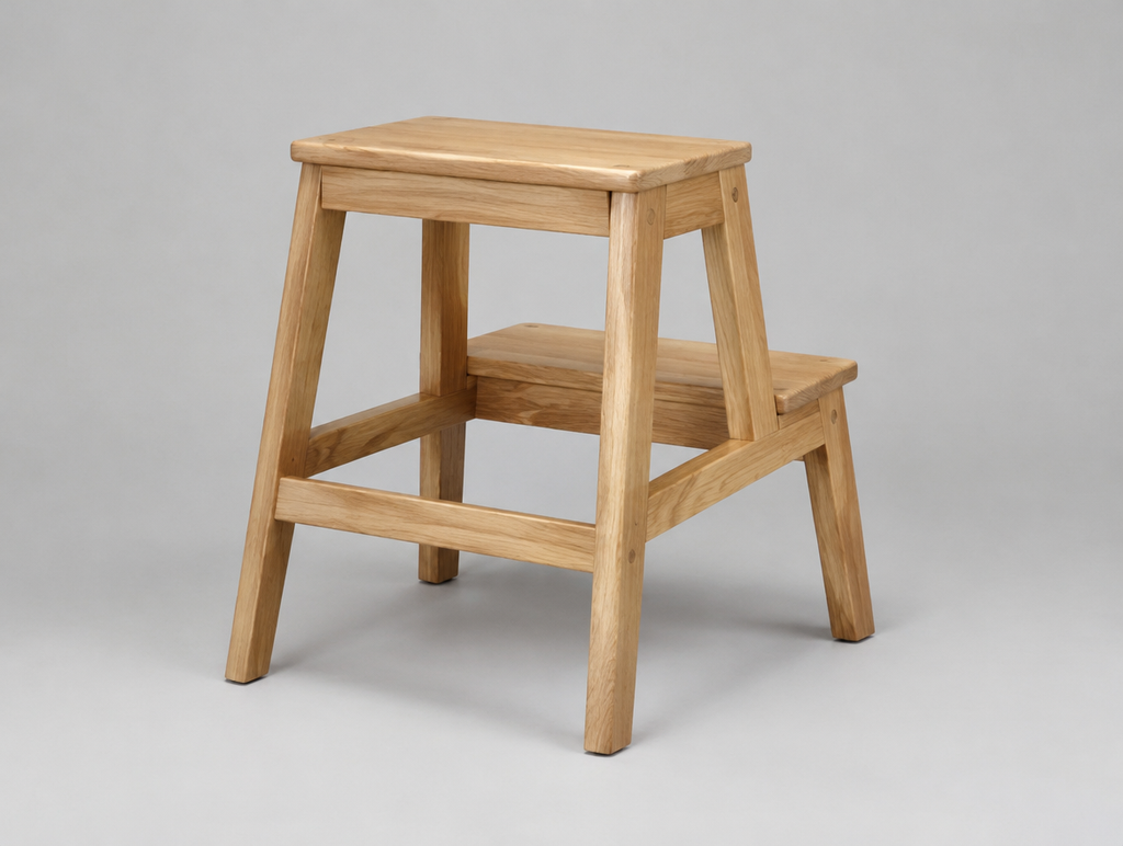 Two-Step Wooden Stool