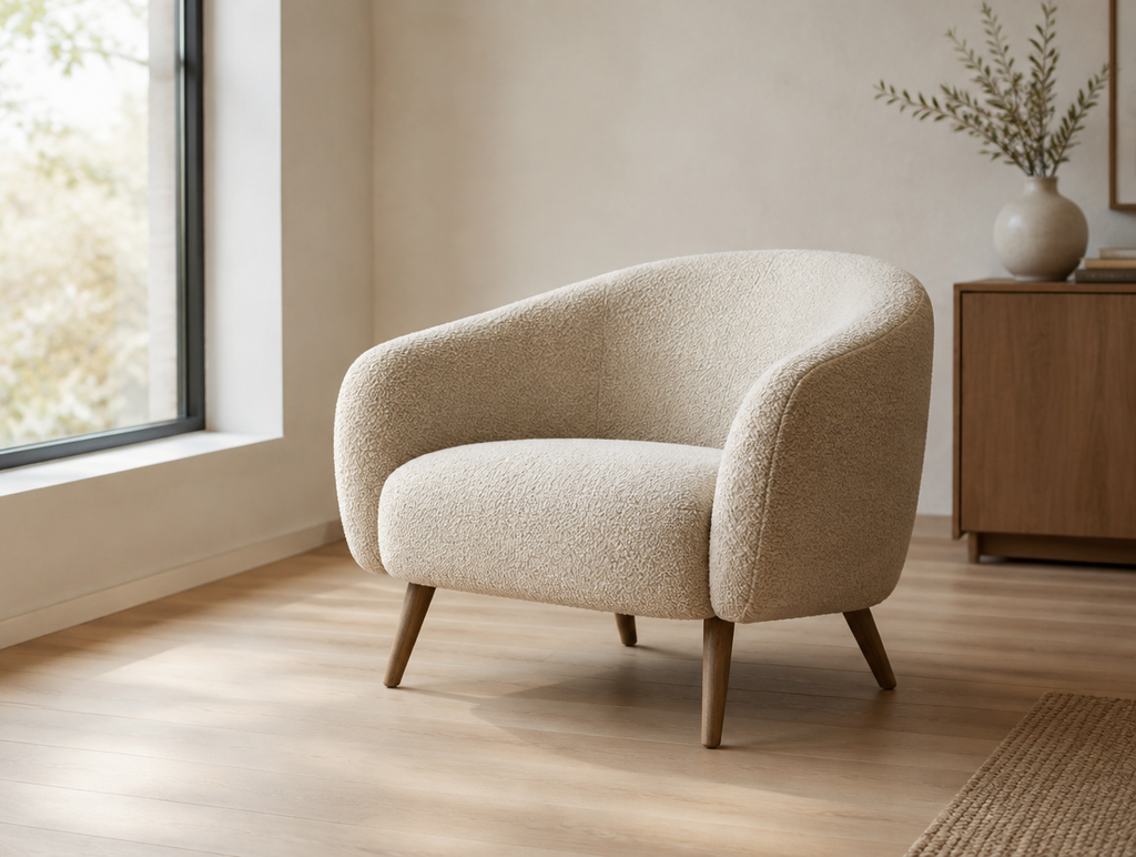 Bouclé Accent Armchair