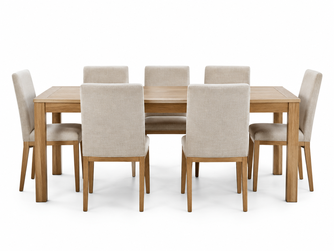 Oak Dining Table Set for 6