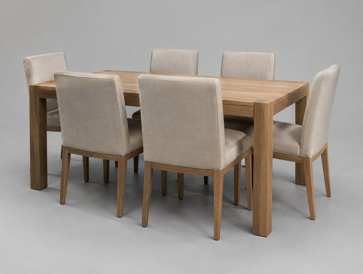 Oak Dining Table Set for 6