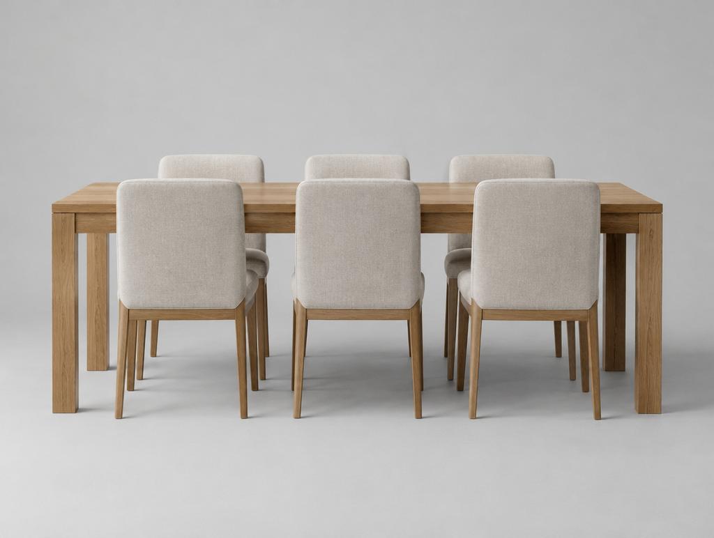 Oak Dining Table Set for 6