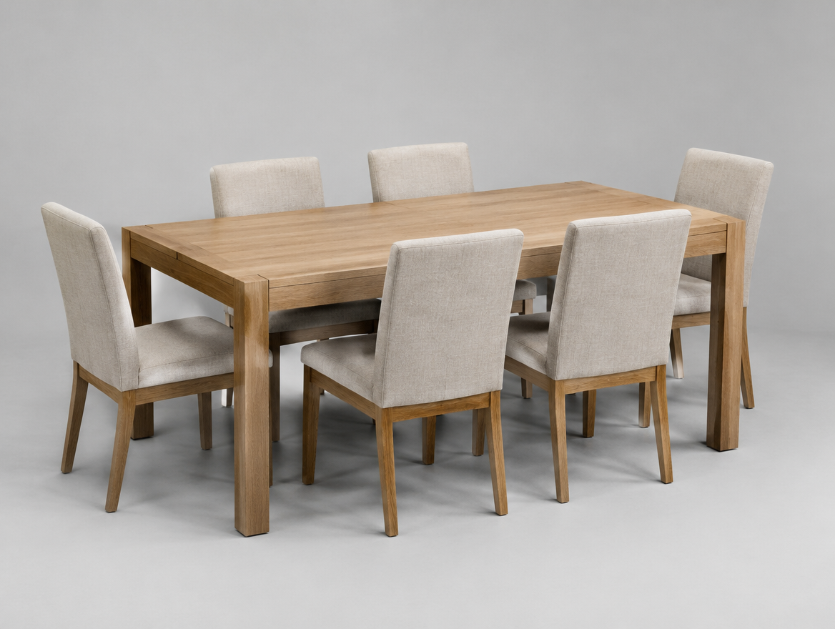 Oak Dining Table Set for 6